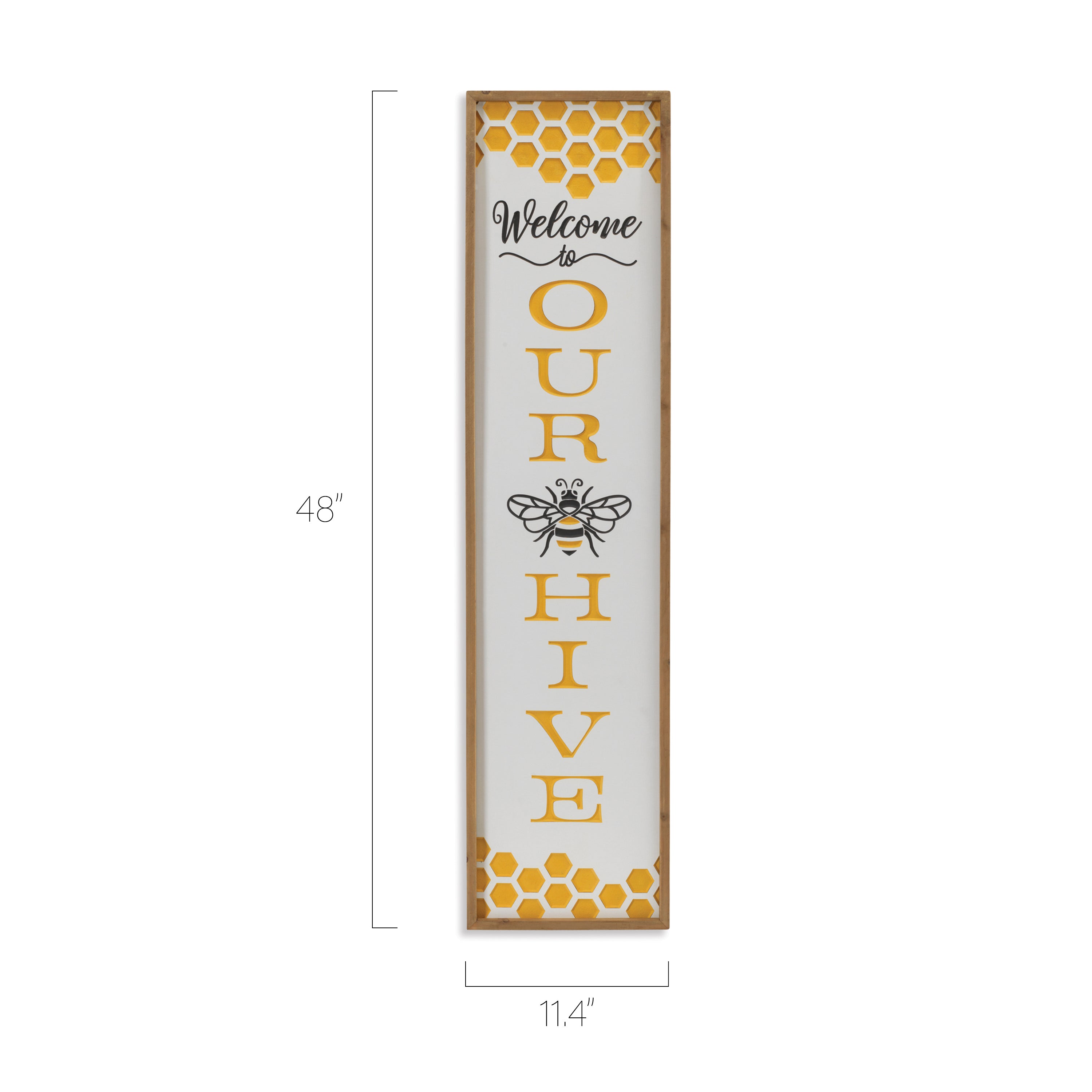 48 in. Wooden Engraved Bee Wall Sign